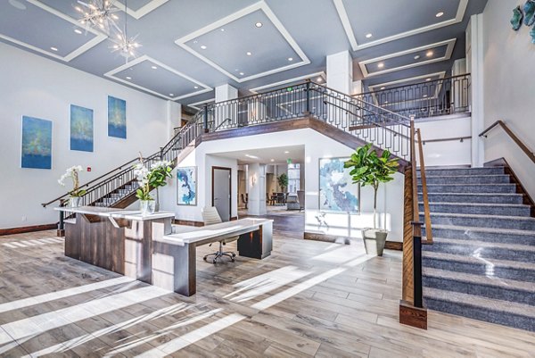 Clubhouse lobby with contemporary design at Incline at Anthem Apartments