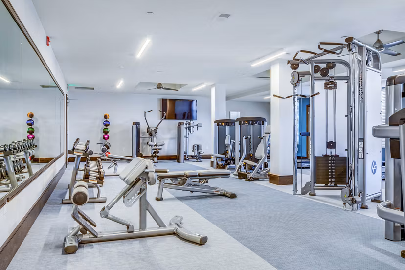 Modern fitness center with state-of-the-art equipment at Incline at Anthem Apartments
