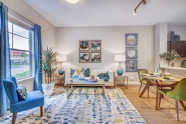 Inviting living room with modern furnishings at Incline at Anthem Apartments, ideal for comfortable luxury living