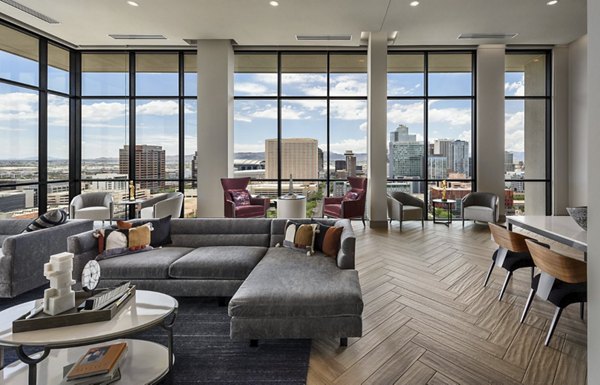 Modern clubhouse featuring stylish decor at Derby Apartments, offering luxury amenities for residents to enjoy