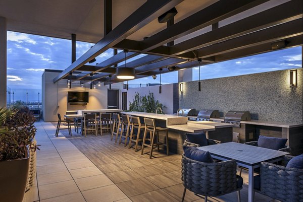 Courtyard featuring landscaped gardens at Derby Apartments