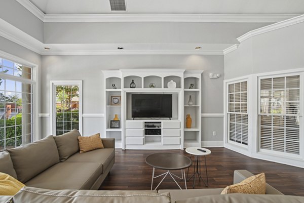 Luxurious clubhouse at The Vinings at Duncan Chapel Apartments featuring modern interior design and ample seating areas