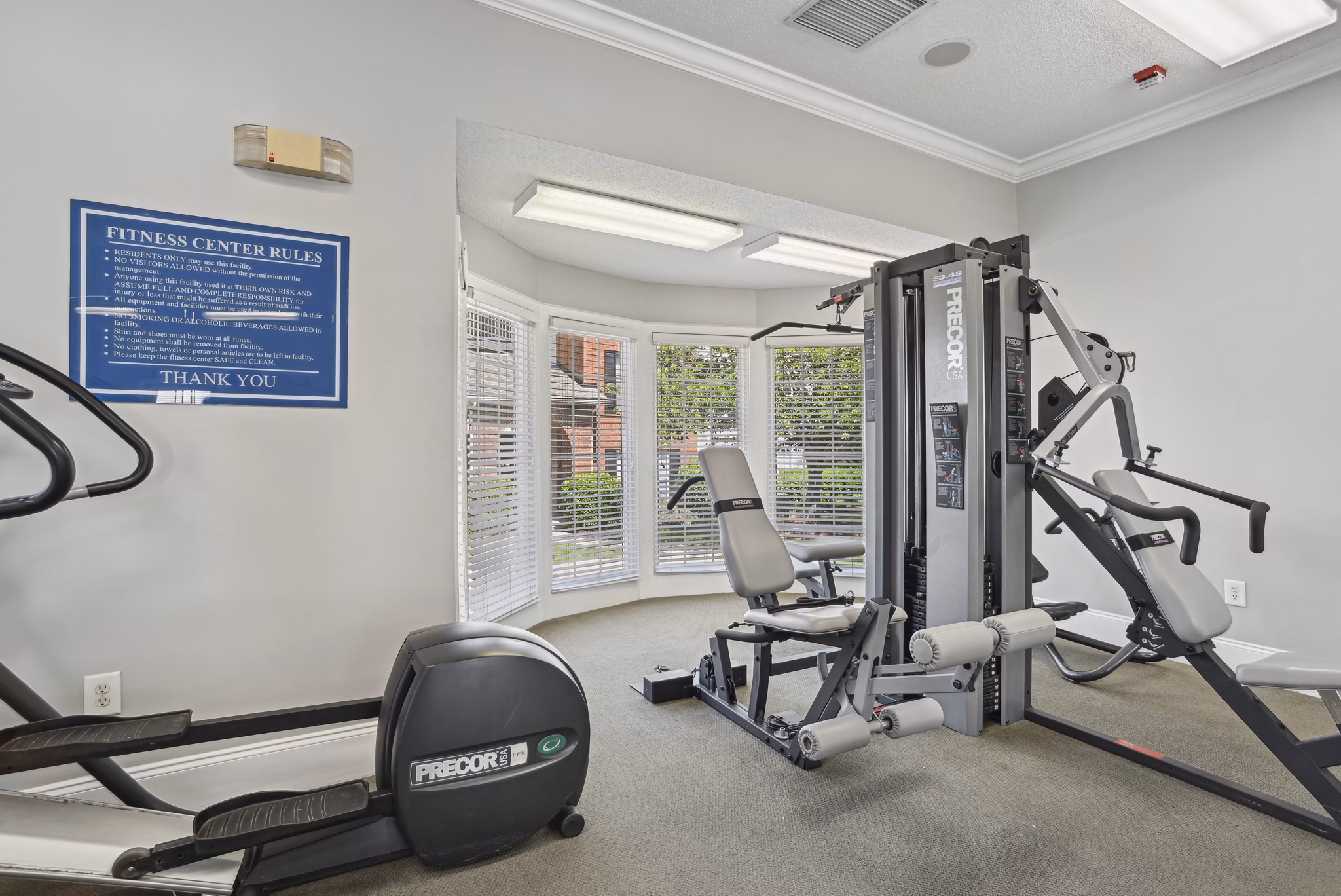 Modern fitness center featuring state-of-the-art equipment at The Vinings at Duncan Chapel Apartments
