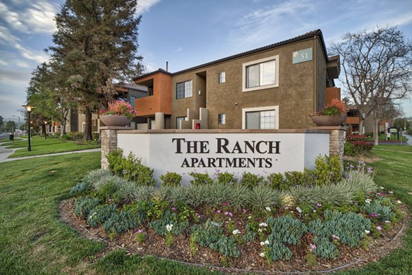 Contemporary signage for The Ranch at Moorpark Apartments showcasing modern luxury living in scenic surrounds