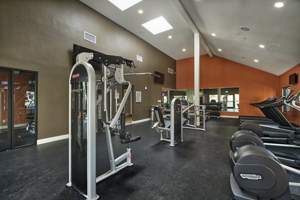 Modern fitness center with state-of-the-art equipment at The Ranch at Moorpark Apartments