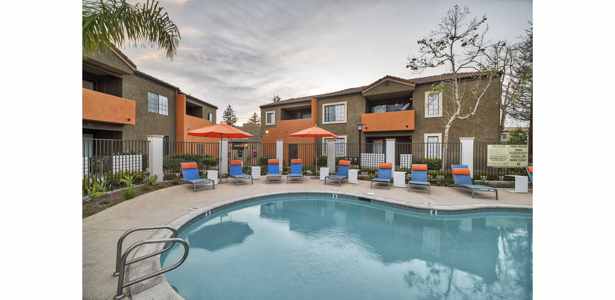Sparkling outdoor pool at The Ranch at Moorpark Apartments