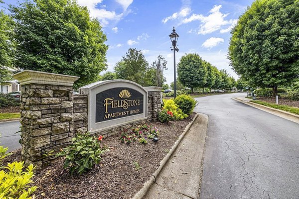 Fieldstone Apartment Homes: Elegant signage display for luxury living experience