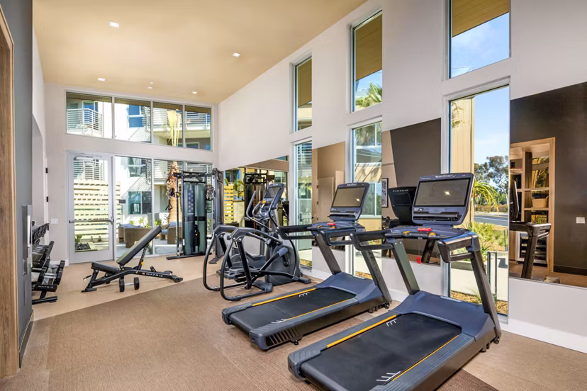 Fitness center featuring state-of-the-art equipment at Triton Encinitas Apartments