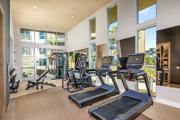 Fitness center featuring state-of-the-art equipment at Triton Encinitas Apartments