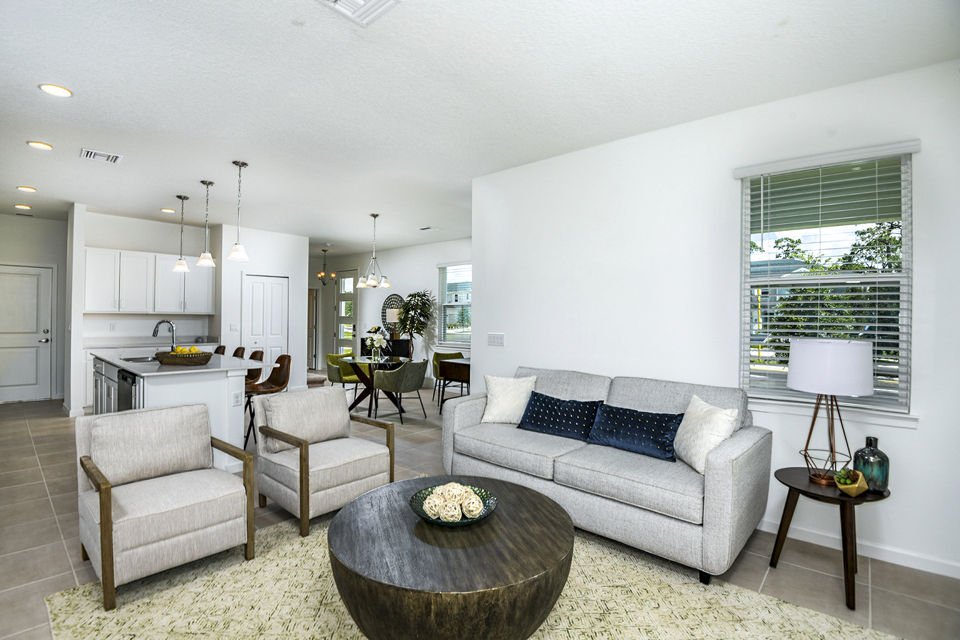 Living room with modern decor and natural light at Alexander Park Apartments
