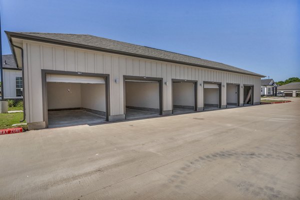 Secure parking garage at Preserve at Highway 6 Apartments, offering convenient access and ample space for residentsâ€™ vehicles
