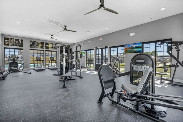 fitness center at Preserve at Highway 6 Apartments