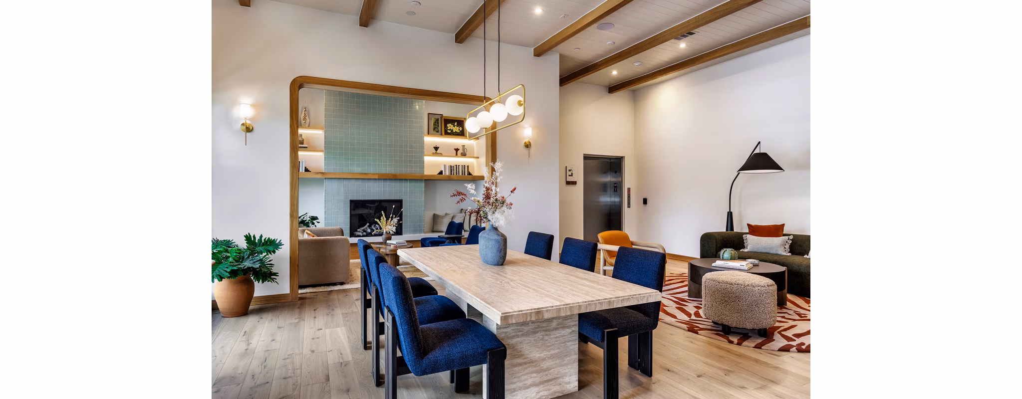 Clubhouse featuring elegant design and modern amenities at Windsor Commons Apartments, a luxury property by Greystar