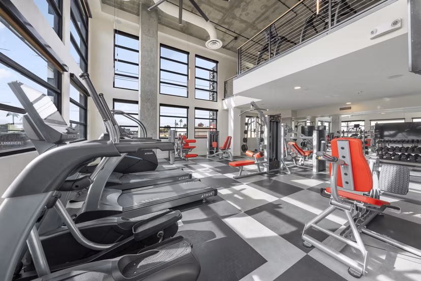 fitness center at Broadstone 7th Street Apartments