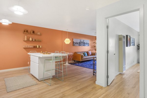 Spacious kitchen with modern appliances at Fremont City Center Apartments
