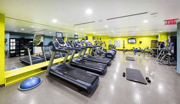 fitness center at Onyx on First Apartments