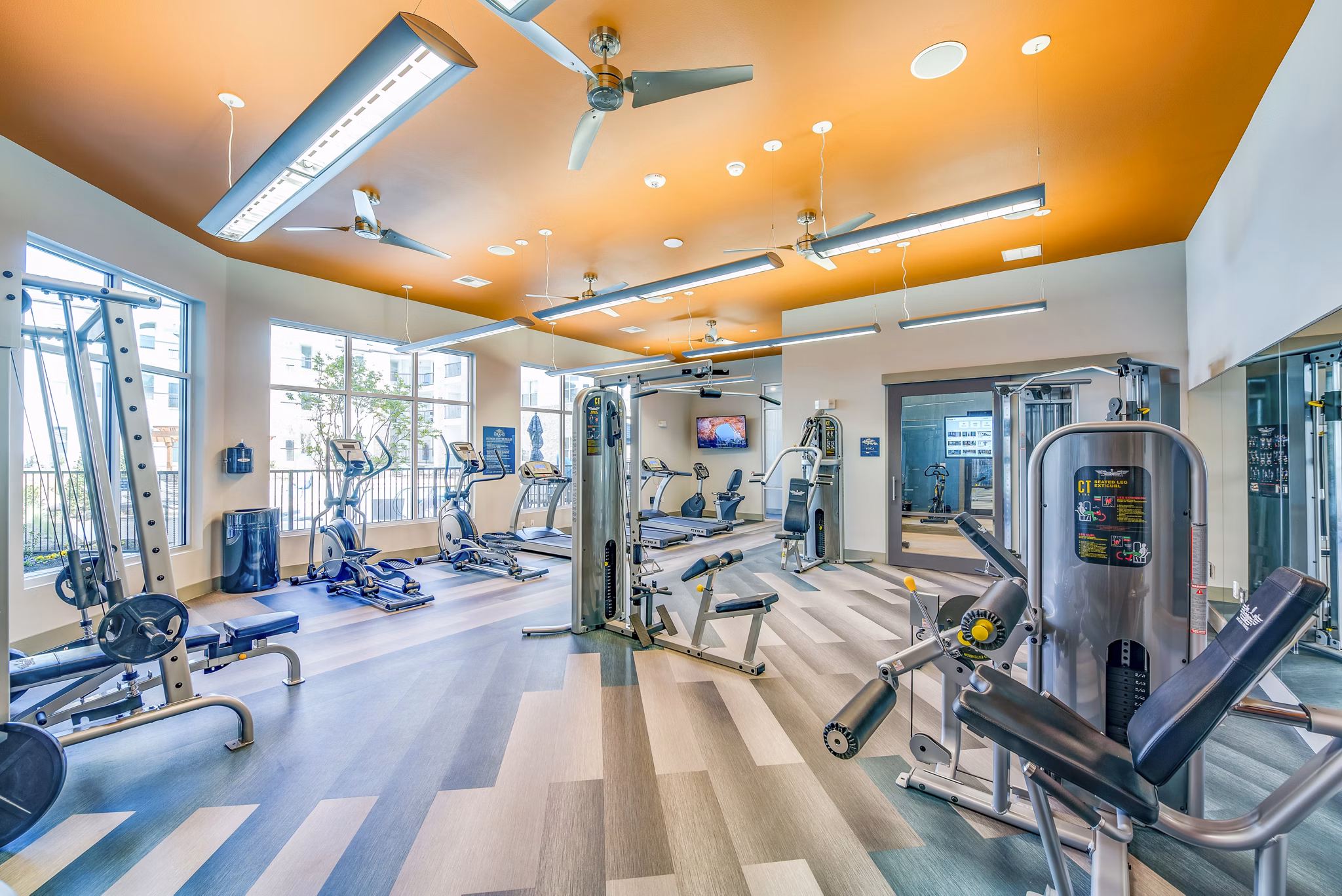 State-of-the-art fitness center with modern equipment at Bellrock Upper North Apartments offering luxury living in a prime location