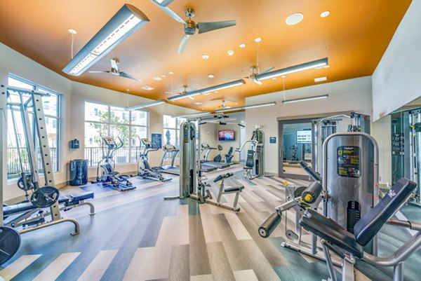 fitness center at Bellrock Upper North Apartments