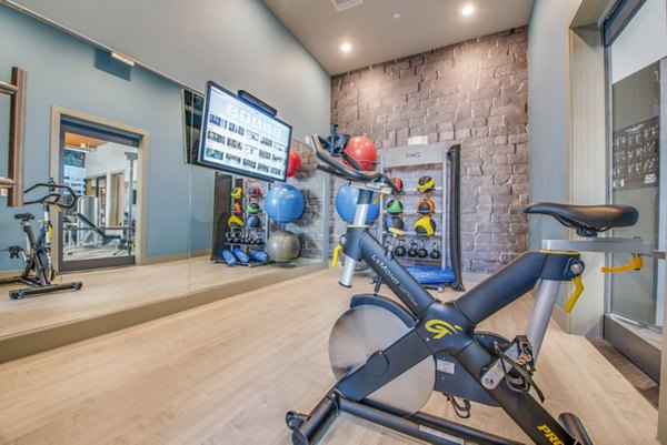 yoga/spin studio at Bellrock Upper North Apartments