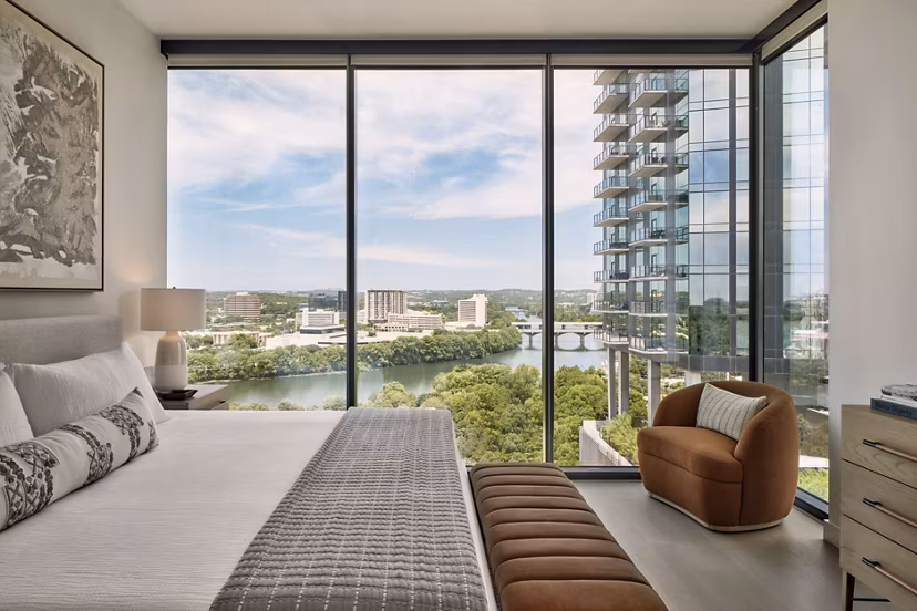 bedroom at 700 River Apartments