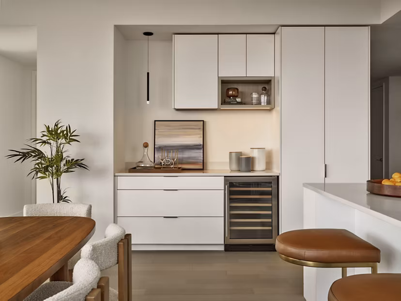 dining room at 700 River Apartments
