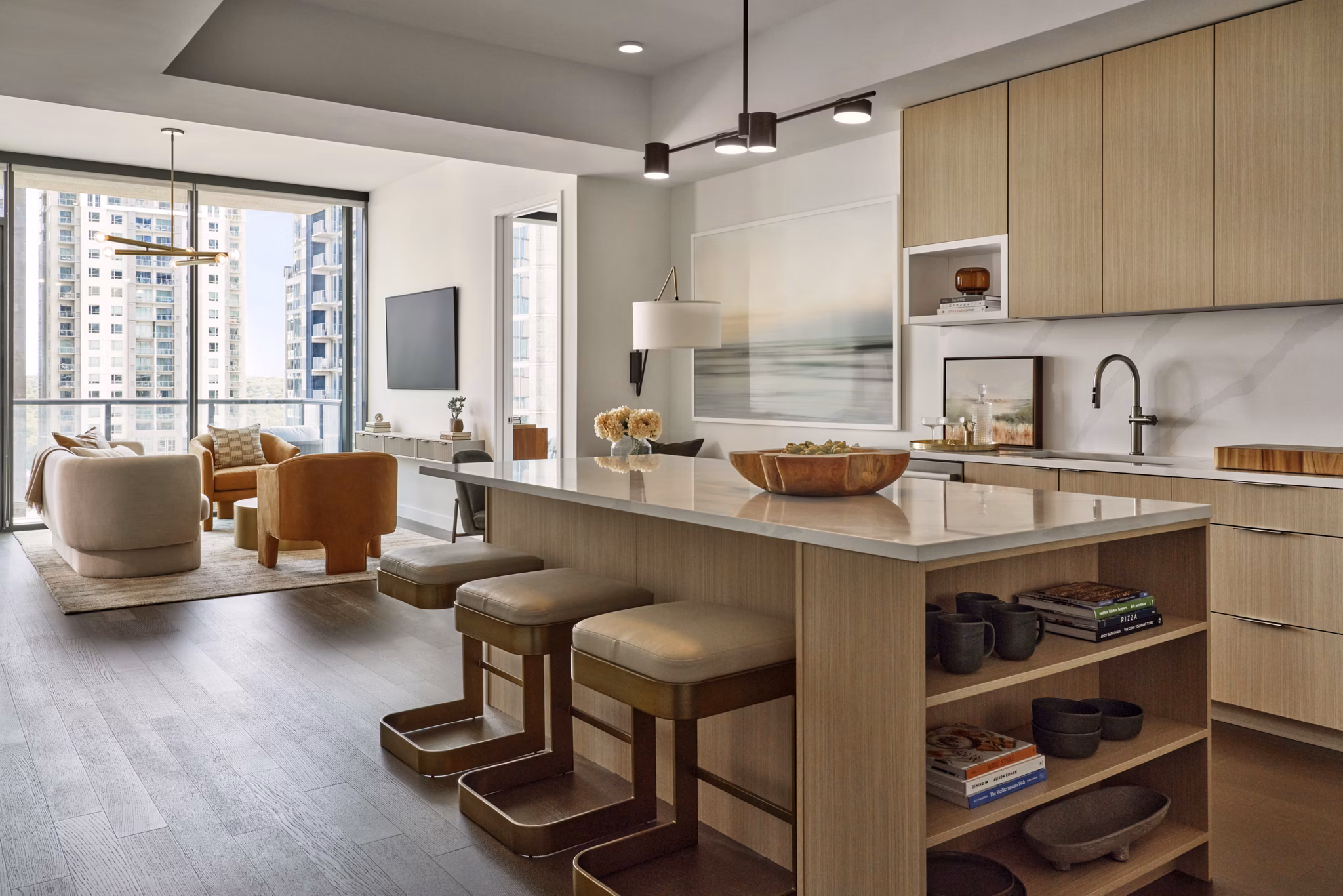 dining room at 700 River Apartments