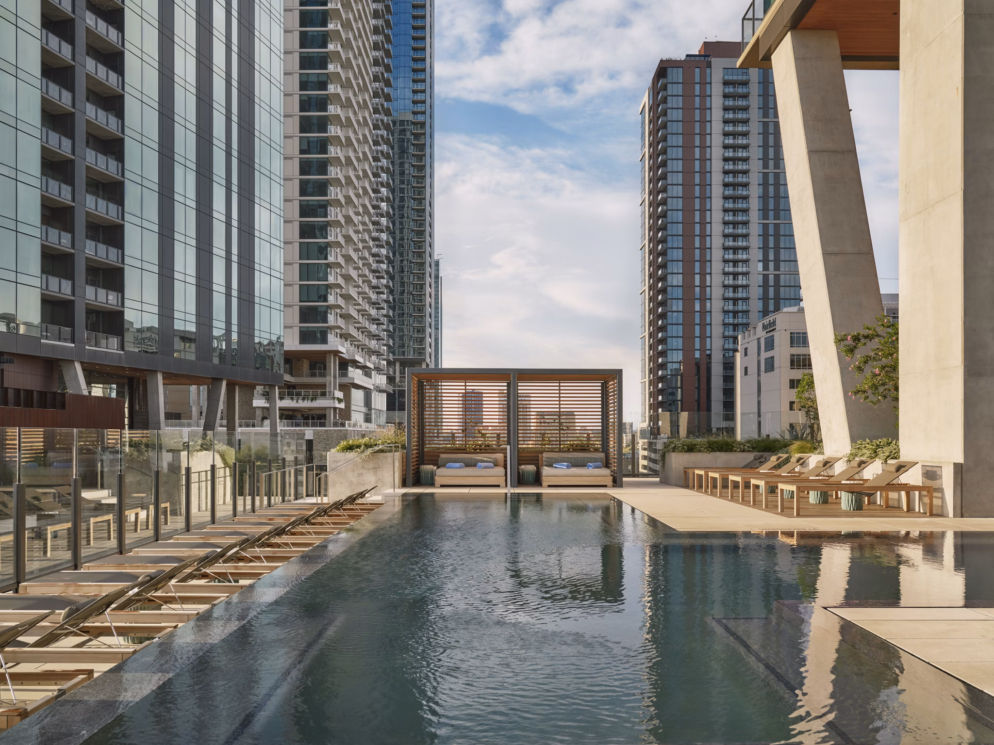 pool at 700 River Apartments