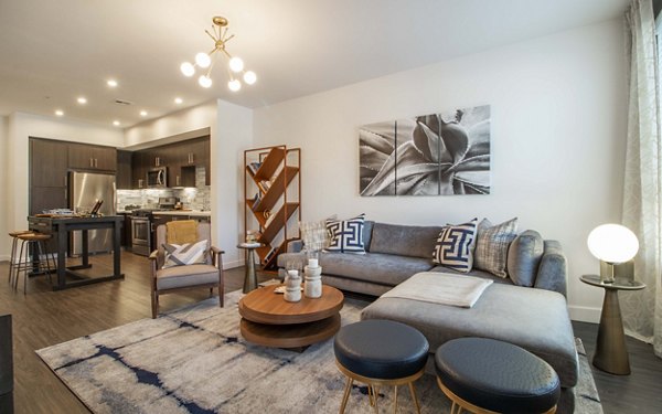 living room at MODA at Monrovia Station Apartments