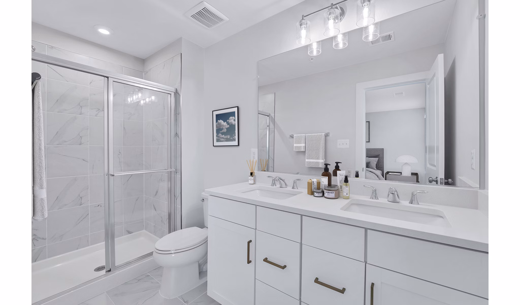 Bathroom featuring modern fixtures in Brookestone Townhomes apartments
