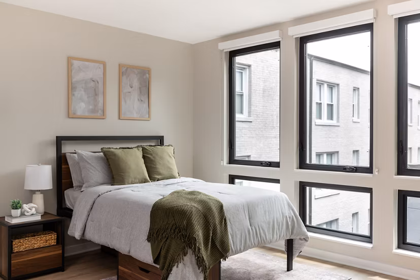 bedroom at The Oliver Apartments