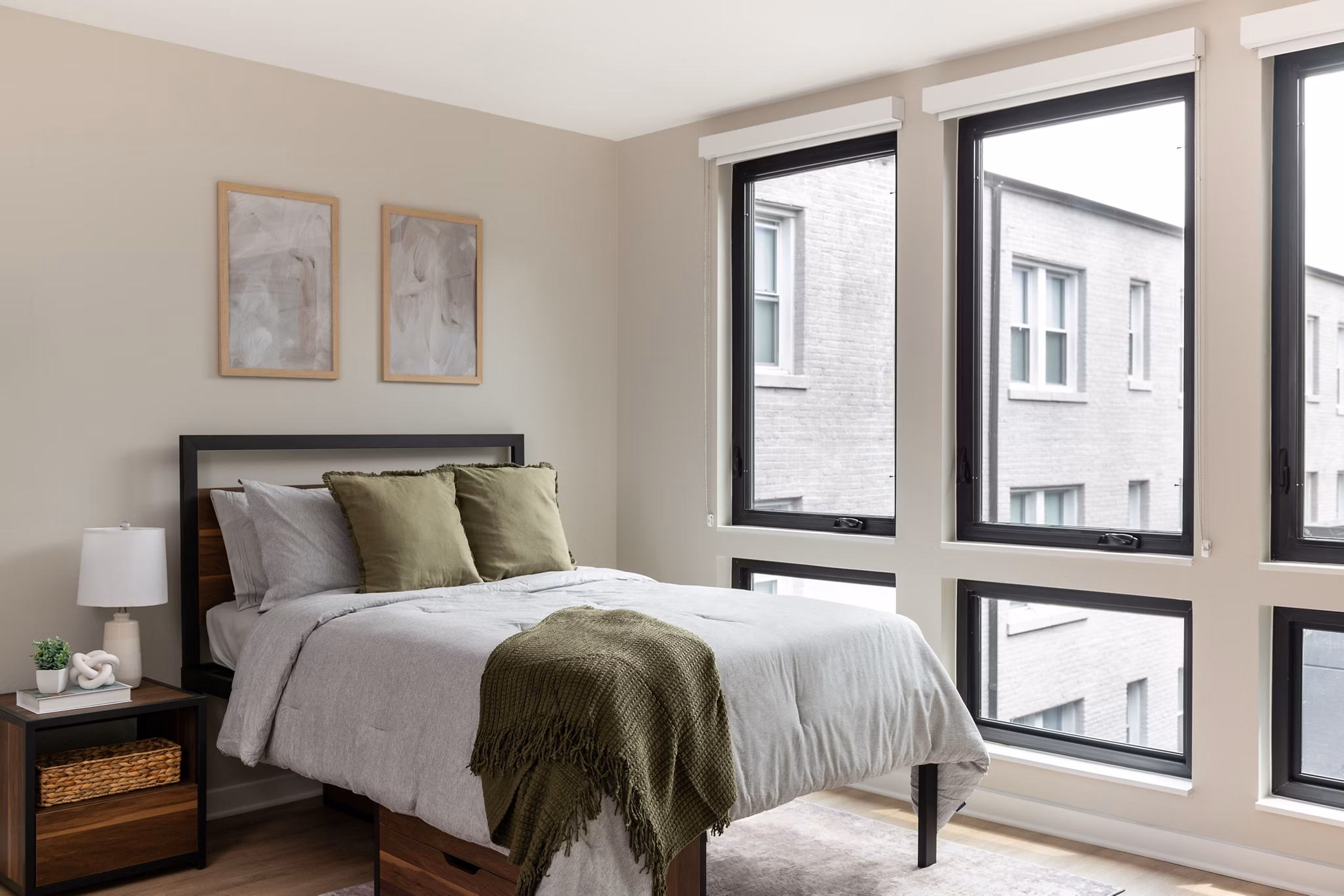 bedroom at The Oliver Apartments