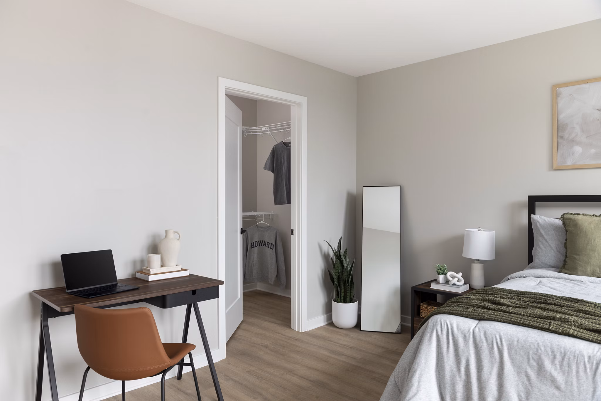 bedroom at The Oliver Apartments