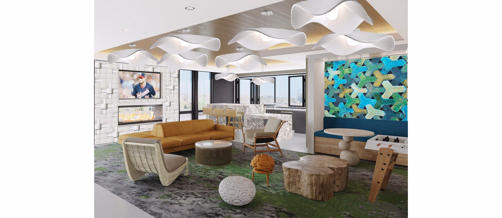 clubhouse at The Oliver Apartments