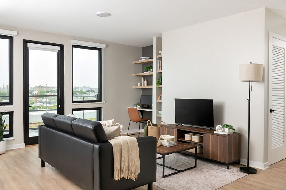 living room at The Oliver Apartments