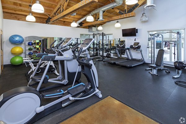 fitness center at Radford Court Apartments