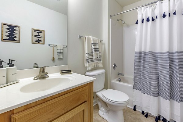 bathroom at Cadence at RTP Apartments