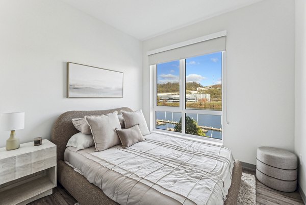 bedroom at The Park at Southside Works Apartments