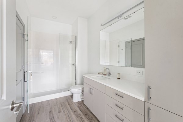 bathroom at The Park at Southside Works Apartments