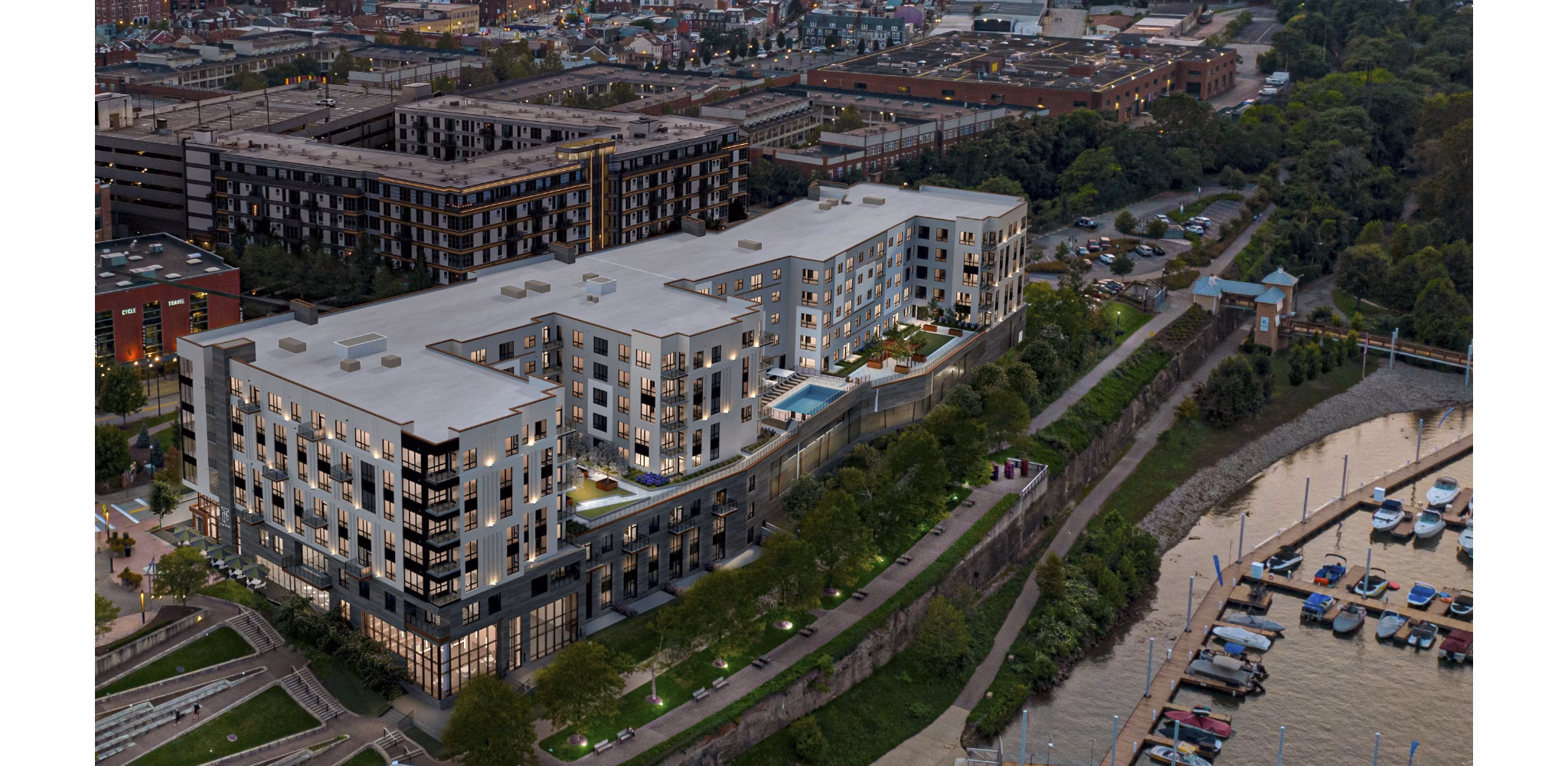 view at The Park at Southside Works Apartments