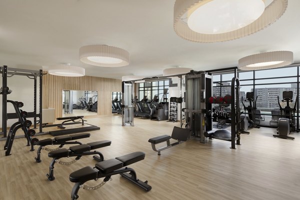 fitness center at Patten Gray Apartments