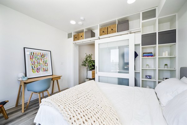 Cozy bedroom with modern decor at 2911 Adams Apartments