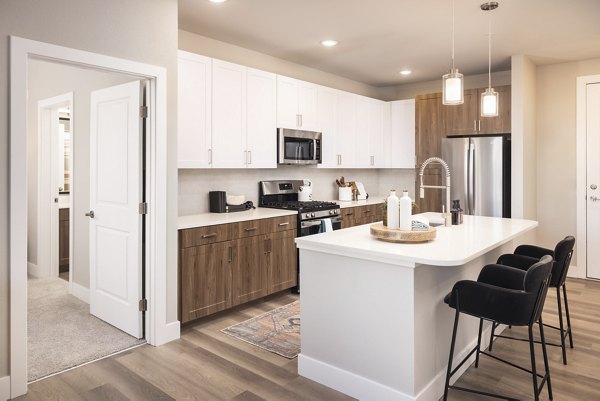 kitchen at Allaso Peak Apartments