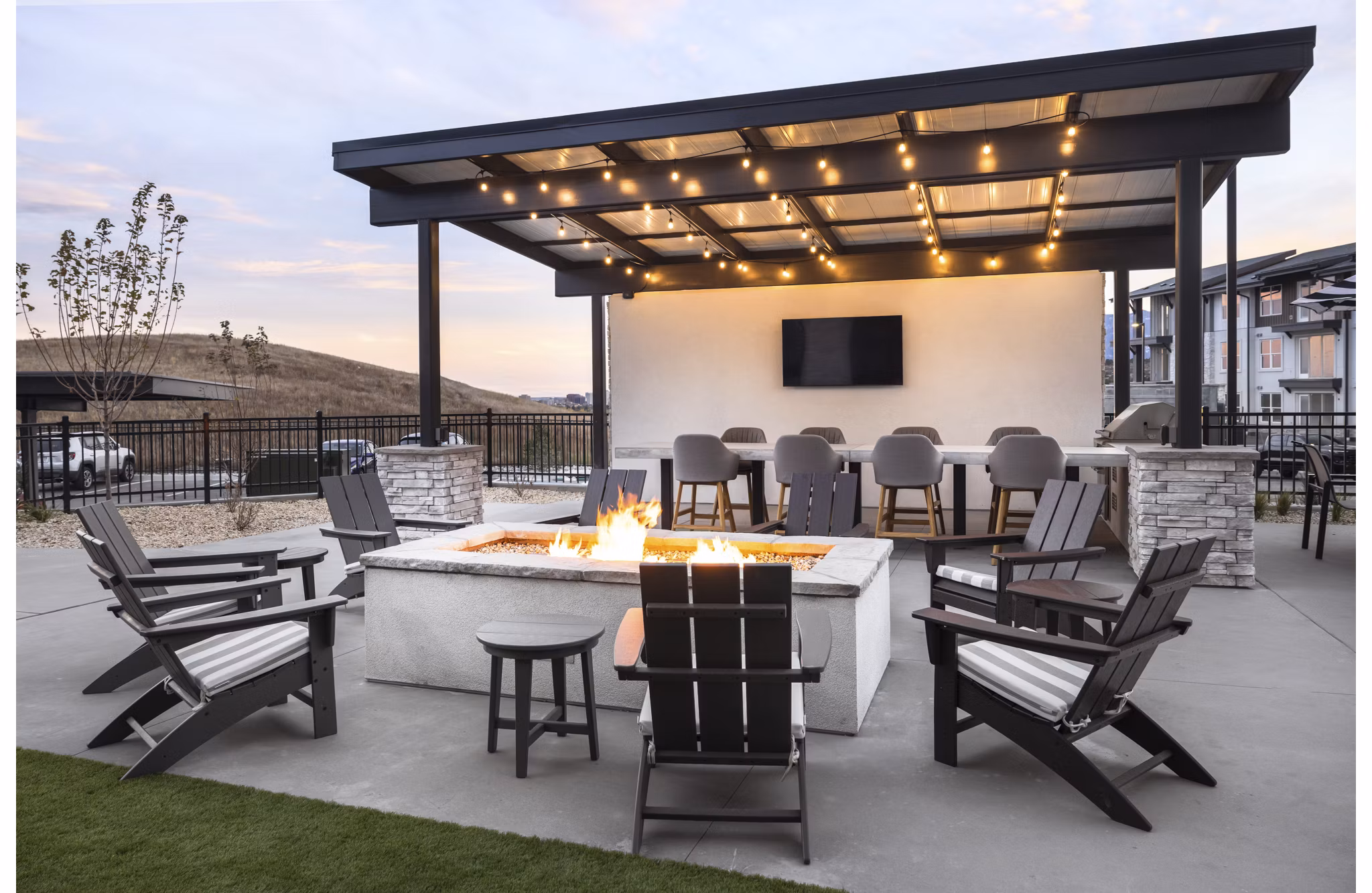 fire pit at Allaso Peak Apartments