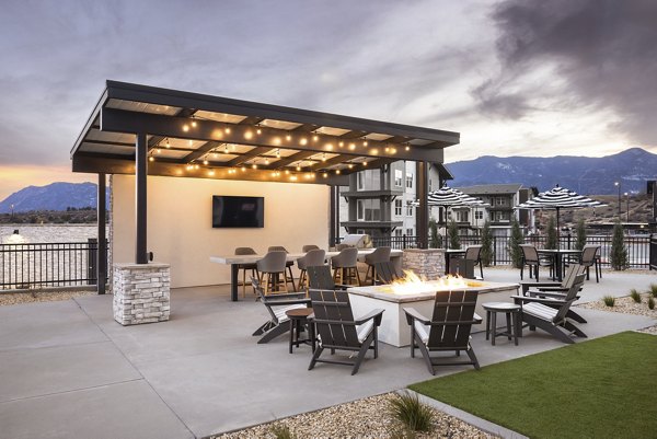 fire pit at Allaso Peak Apartments