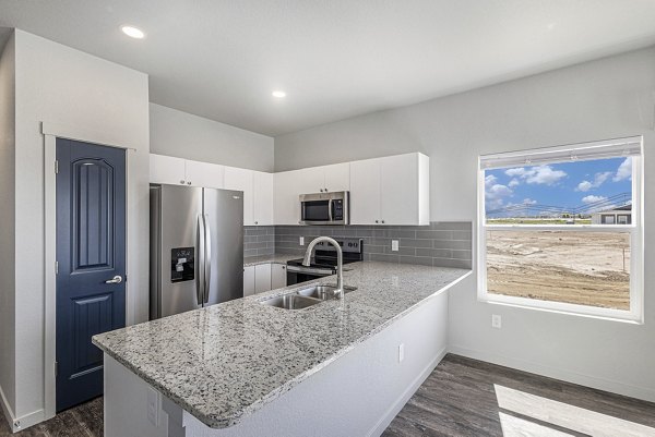 kitchen at The Cottages at Woodmen Heights Apartments