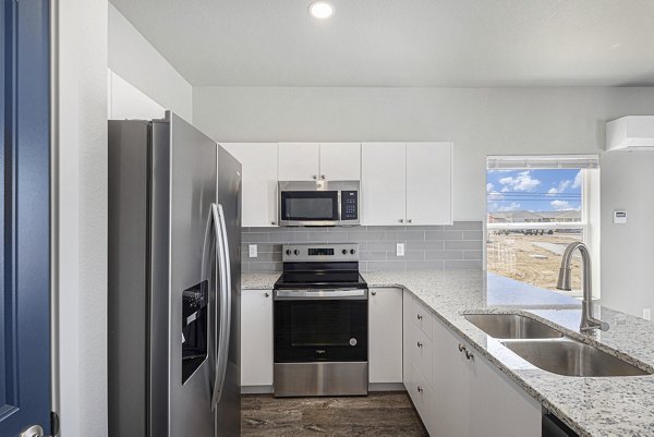kitchen at The Cottages at Woodmen Heights Apartments
