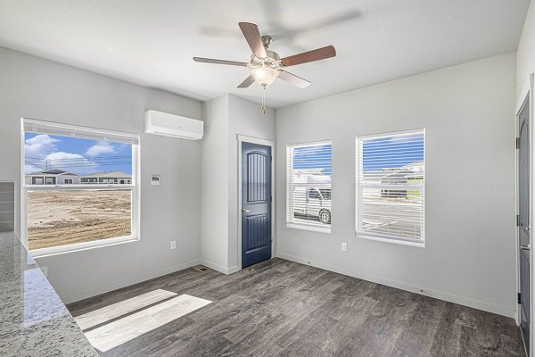 living room at The Cottages at Woodmen Heights Apartments