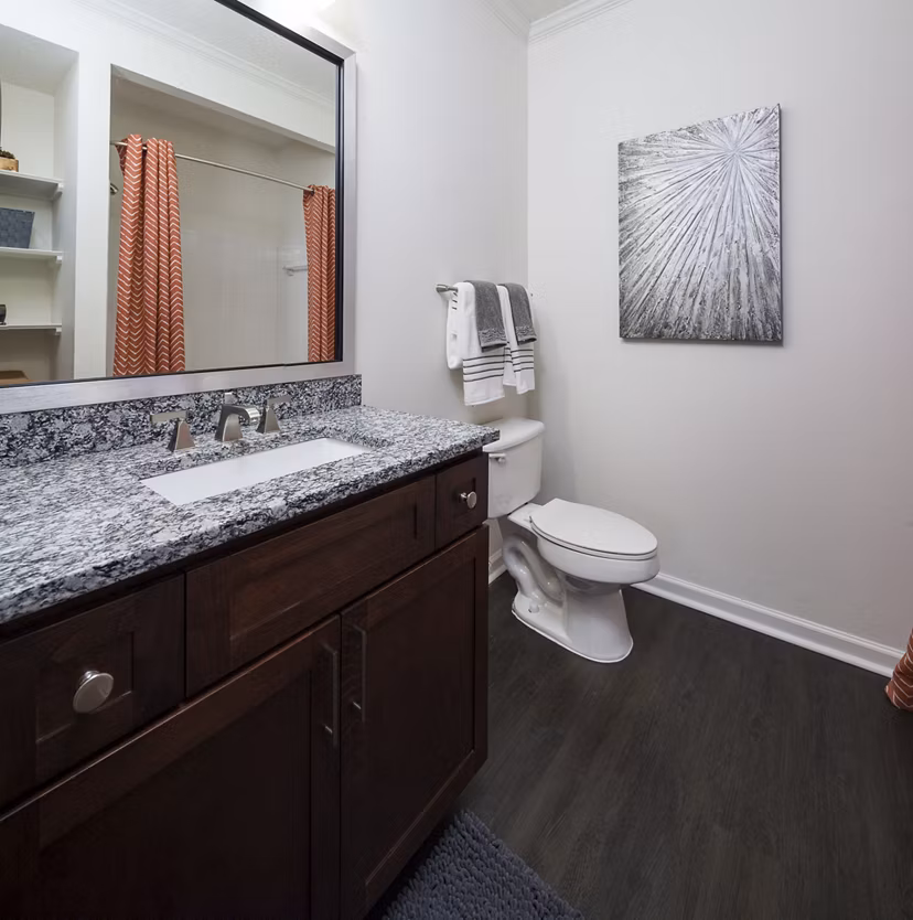 Bathroom featuring modern fixtures at Avana Portico Apartments