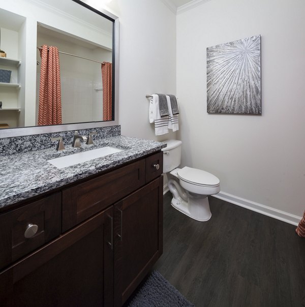 Bathroom featuring modern fixtures at Avana Portico Apartments