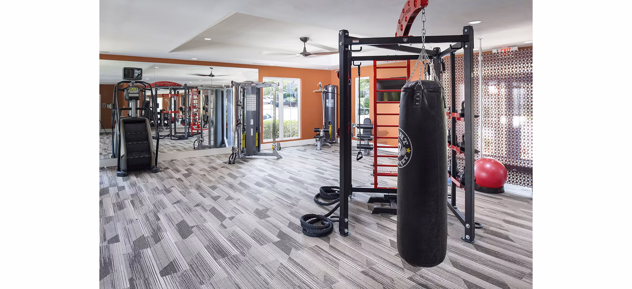 State-of-the-art fitness center at Avana Portico Apartments with modern equipment and spacious workout area